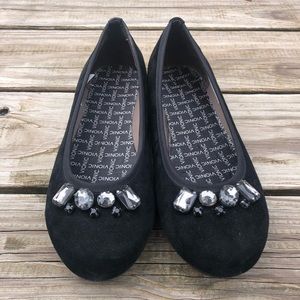 Vionic Kiska Black Jewel Flats Size 8